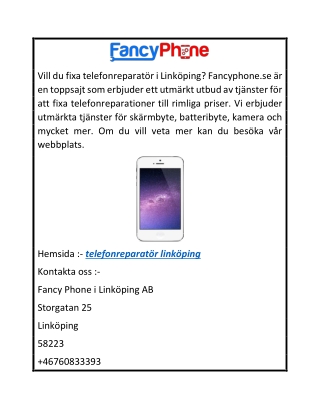 telefonreparatör linköping  Fancyphone.se
