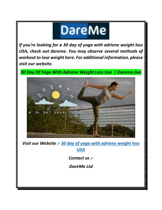 30 Day Of Yoga With Adriene Weight Loss Usa   Dareme.live
