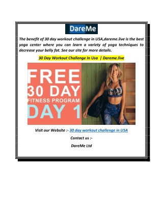30 Day Workout Challenge In Usa   Dareme.live