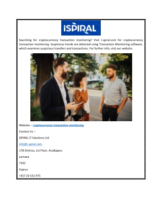 cryptocurrency transaction monitoring  I-spiral.com