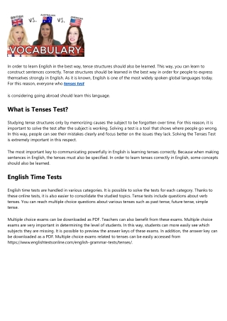 Tenses Test