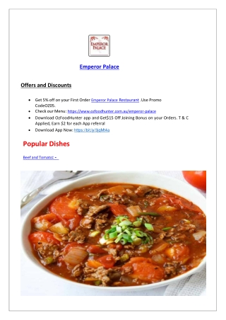 5% Off - Emperor Palace Chinese Restaurant menu Frankston, VIC