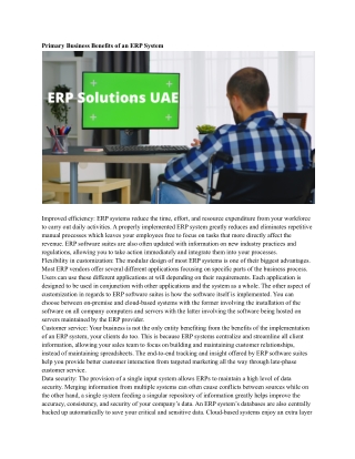 ERP Solutions UAE