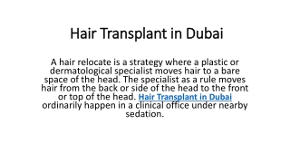 Hair Transplant in Dubai