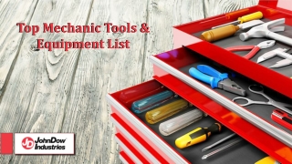 Top Mechanic Tools & Equipment List