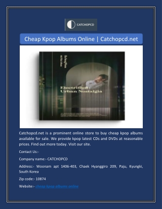 Cheap Kpop Albums Online | Catchopcd.net