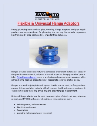 Flexible & Universal Flange Adaptors