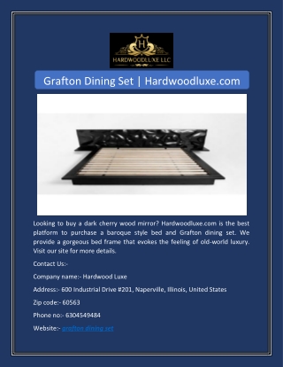 Grafton Dining Set | Hardwoodluxe.com