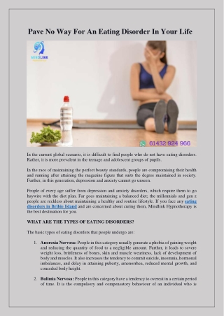 Pave No Way For An Eating Disorder In Your Life