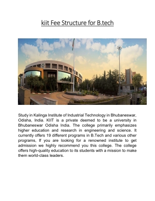 kiit fee structure for b.tech