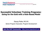 Successful Volunteer Training Programs: Going for the Gold with a Role-Based Model
