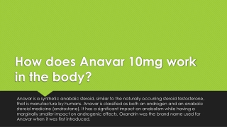 How does Anavar 10mg work in the body