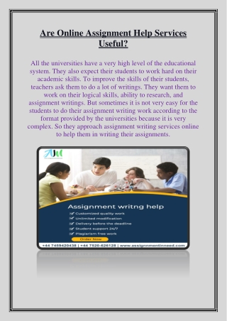 Are Online Assignment Help Services Useful