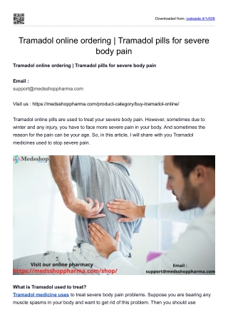 Tramadol online ordering | Tramadol pills for severe body pain