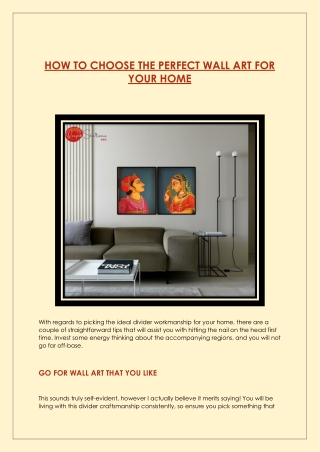 HOW TO CHOOSE THE PERFECT WALL ART FOR YOUR HOME