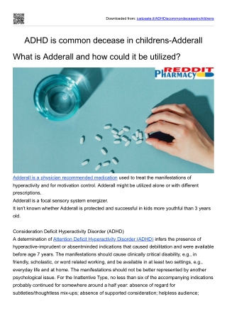 ADHD is common decease in childrens-Adderall