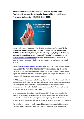 Global Rheumatoid Arthritis Market Research Report 2021-2026