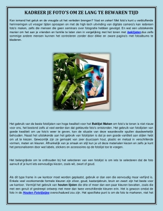 KADREER JE FOTO'S OM ZE LANG TE BEWAREN TIJD