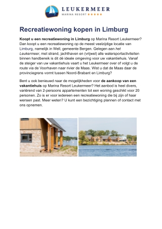Vakantiehuis kopen Limburg