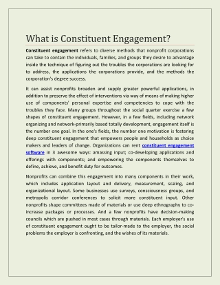 What is Constituent engagement