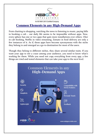 Common Elements in any High-Demand Apps