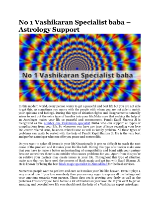 No 1 Vashikaran Specialist baba – Astrology Support