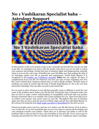 No 1 Vashikaran Specialist baba – Astrology Support