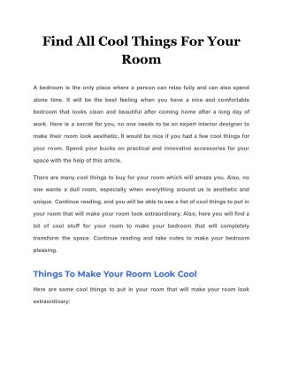 Find All Cool Things For Your Room