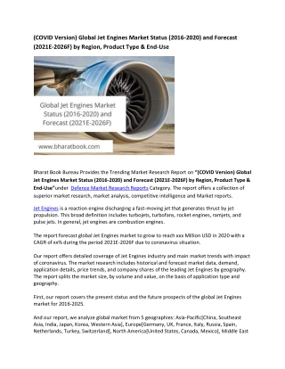 Global Jet Engines Market Research Report 2021-2026