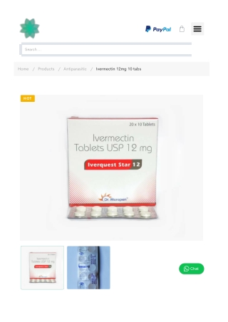Ivermectin 12mg 10 tabs