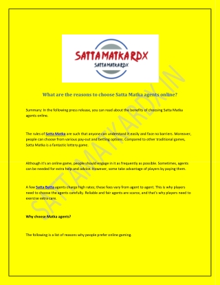 Fast assistance satta matka have use