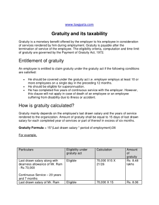 Gratuity and its taxability - TaxGyata