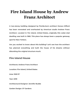 Fire Island House by Andrew Franz Architect