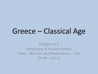 Greece – Classical Age