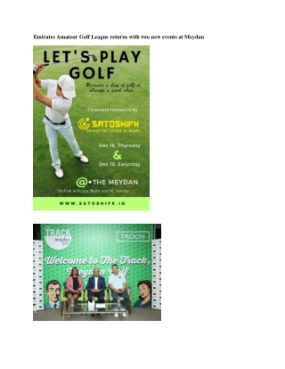 Emirates Amateur Golf League returns with two new events at Meydan