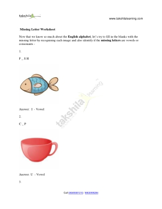 Missing Letter worksheet_Nursery class