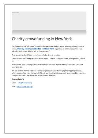 Charity crowdfunding in New York