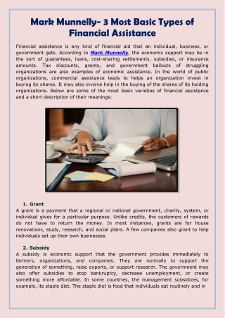 Mark Munnelly- 3 Most Basic Types of Financial Assistance-converted