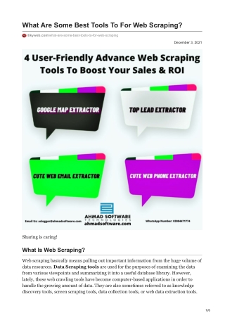 1What Are Some Best Tools To For Web Scraping