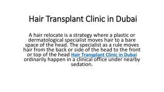 Hair Transplant Clinic in Dubai