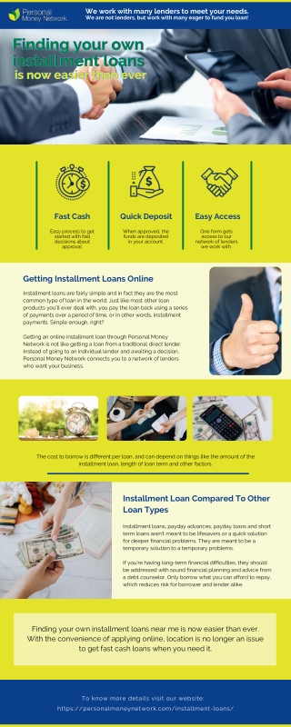 Installment Loans Online  Personal Money Network