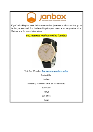 Buy Japanese Products Online  Janbox