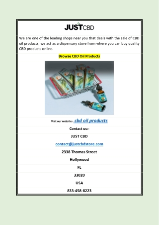 Browse CBD Oil Products