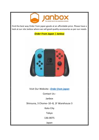 Order From Japan  Janbox