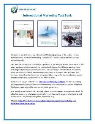 International Marketing Test Bank