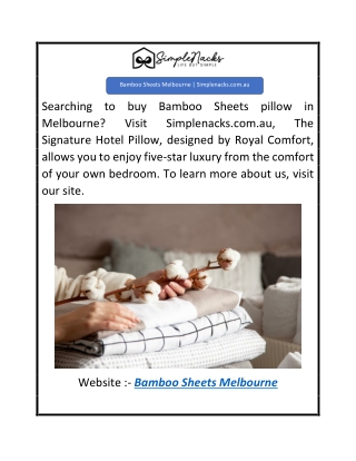 Bamboo Sheets Melbourne  Simplenacks.com.au