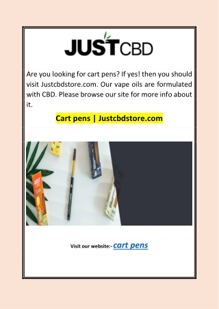 Cart pens | Justcbdstore.com