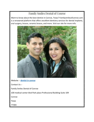 Dentist in Conroe  Familysmilesofconroe.com