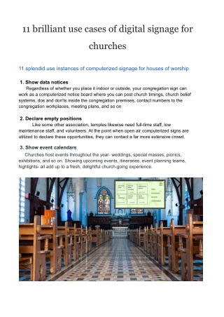 11 brilliant use cases of digital signage for churches