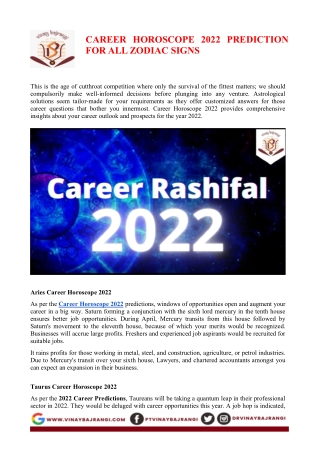 CAREER HOROSCOPE 2022 PREDICTION FOR ALL ZODIAC SIGNS